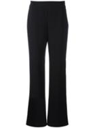 Giorgio Armani Flare Trousers, Women's, Size: 42, Black, Silk/viscose/polyester