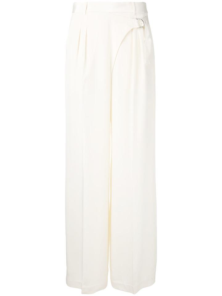 T By Alexander Wang - Wrap-effect Palazzo Pants - Women - Silk/polyester - 0, White, Silk/polyester