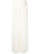 T By Alexander Wang - Wrap-effect Palazzo Pants - Women - Silk/polyester - 0, White, Silk/polyester