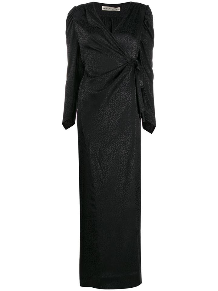 Nineminutes Jacquard Print Gown - Black