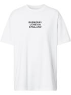 Burberry Embroidered Logo Oversized T-shirt - White