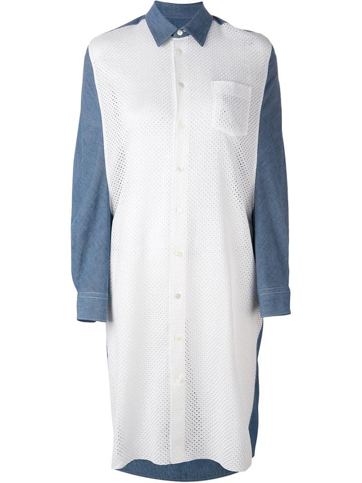 Junya Watanabe Comme Des Garçons Long Denim And Lace Shirt