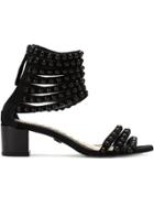 Andrea Bogosian Embellished Leather Sandals - Black