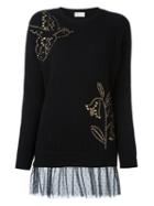 Red Valentino Studded Jumper, Women's, Size: Xs, Black, Polyamide/viscose/angora/wool