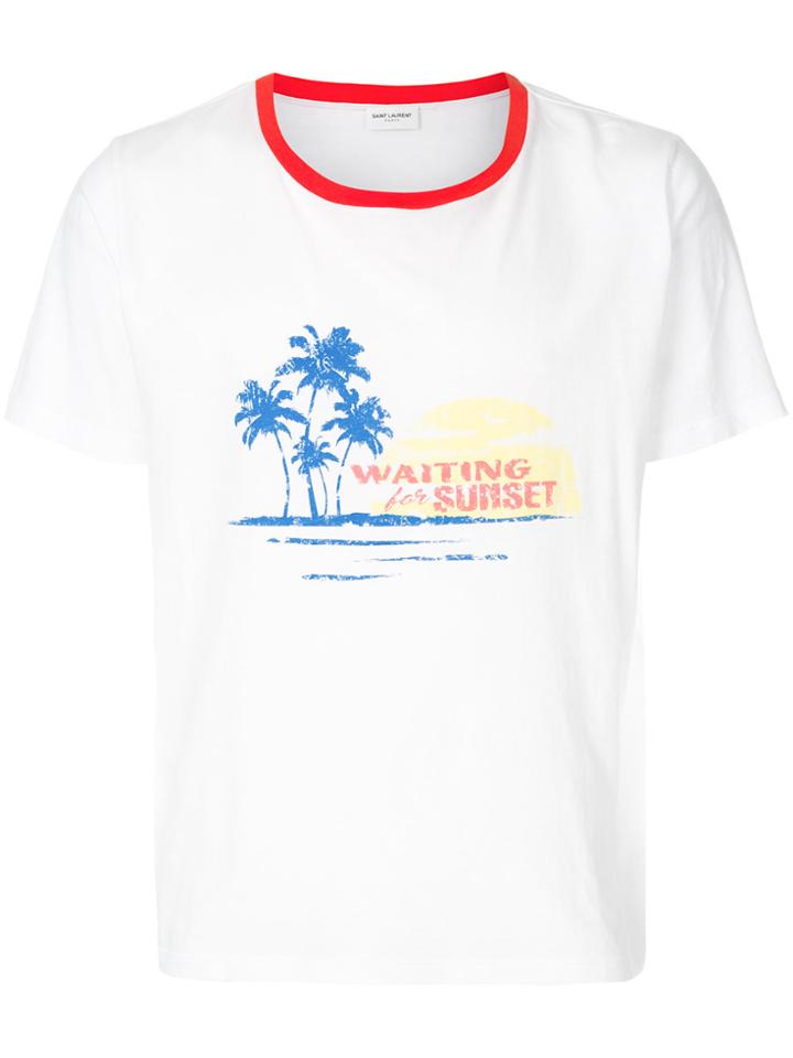 Saint Laurent Waiting For Sunset T-shirt - White