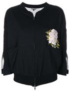 Ann Demeulemeester Zip Detail Embroidered Bomber Jacket - Black