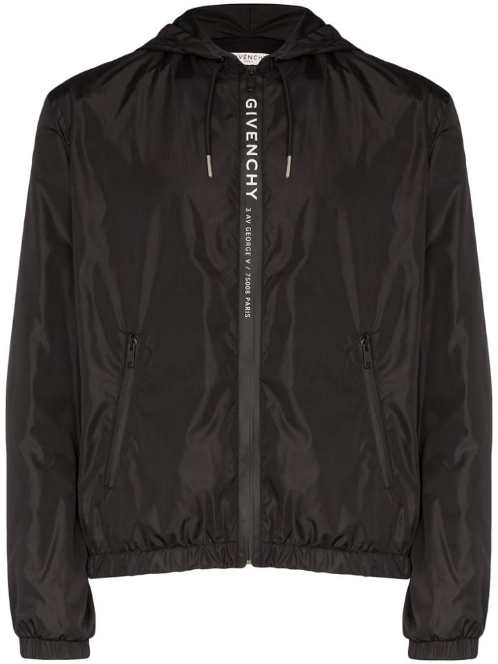 Givenchy Logo Print Zip-front Hoodie - Black