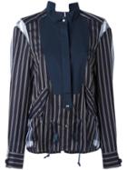 Sacai - Striped Tuxedo Bib Shirt - Women - Silk/cotton/cupro - 1, Women's, Blue, Silk/cotton/cupro
