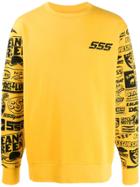 Sss World Corp Printed Sleeves Sweater - Yellow