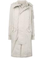 Rick Owens Drkshdw Long Parka Coat - Neutrals