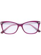 Tom Ford Eyewear Cat Eye Frame Glasses - Red