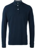 Eleventy Longsleeved Polo Shirt, Men's, Size: Large, Blue, Cotton