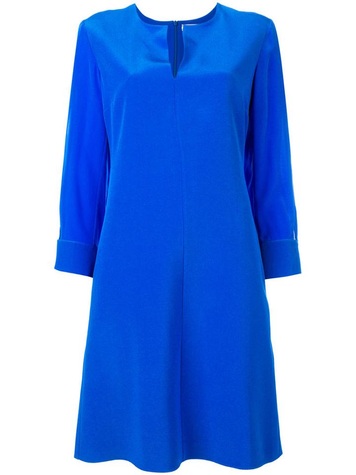 Dorothee Schumacher - Flared Dress - Women - Silk - 3, Blue, Silk