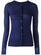 Joseph - Round Neck Cardigan - Women - Cashmere - L, Women's, Blue, Cashmere