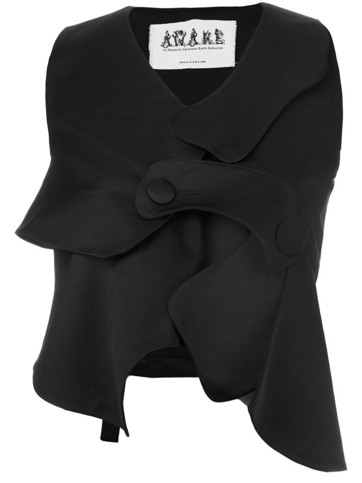 A.w.a.k.e. Asymmetric Waistcoat - Black