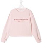 Philosophy Di Lorenzo Serafini Kids Teen Logo Print Sweater - Pink