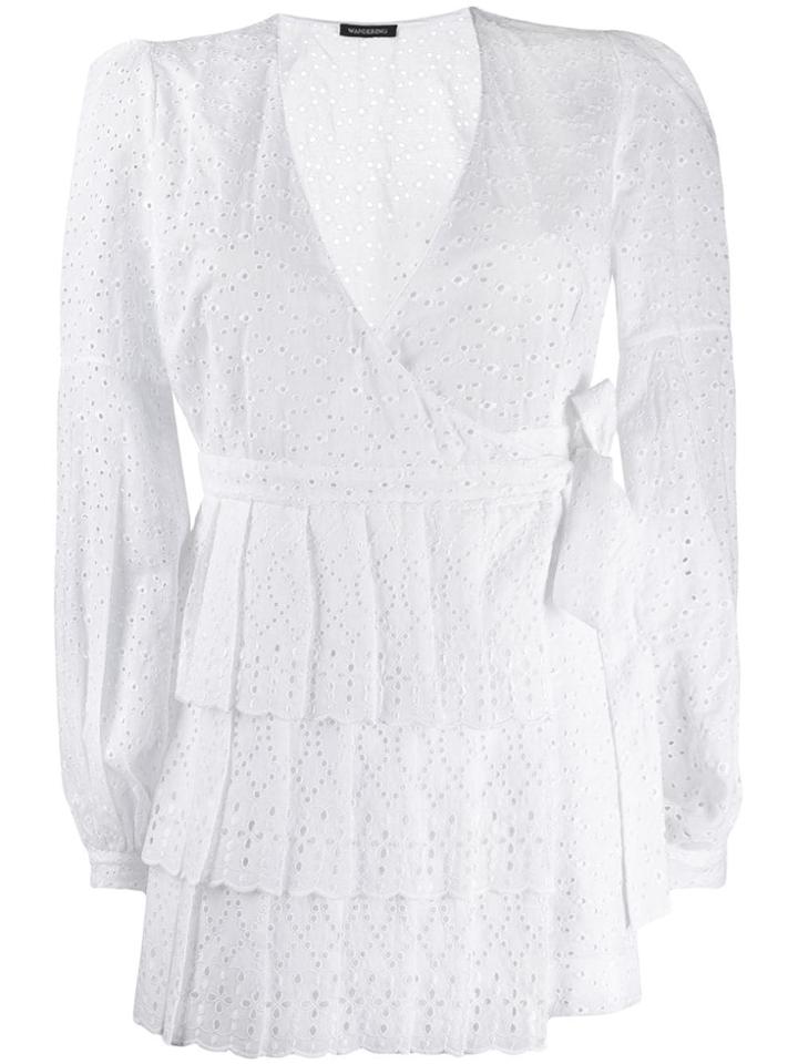 Wandering Broderie Anglaise Wrap Dress - White