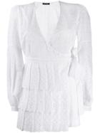 Wandering Broderie Anglaise Wrap Dress - White