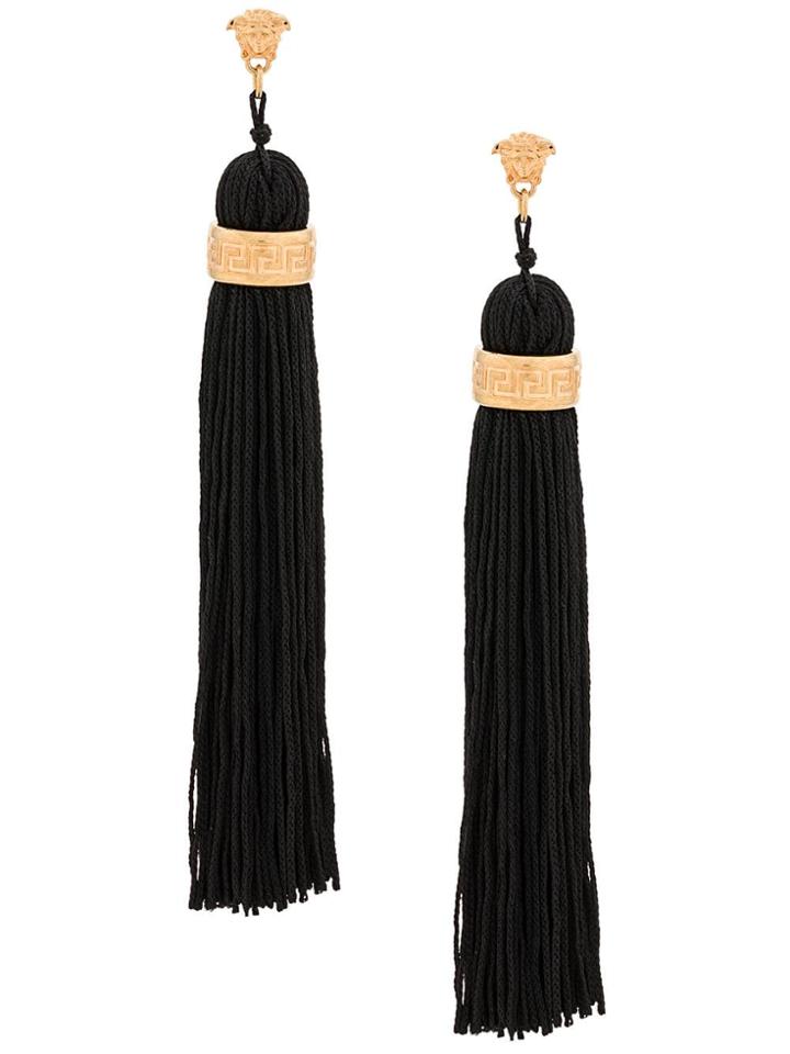 Versace Medusa Tassel Drop Earrings - Black