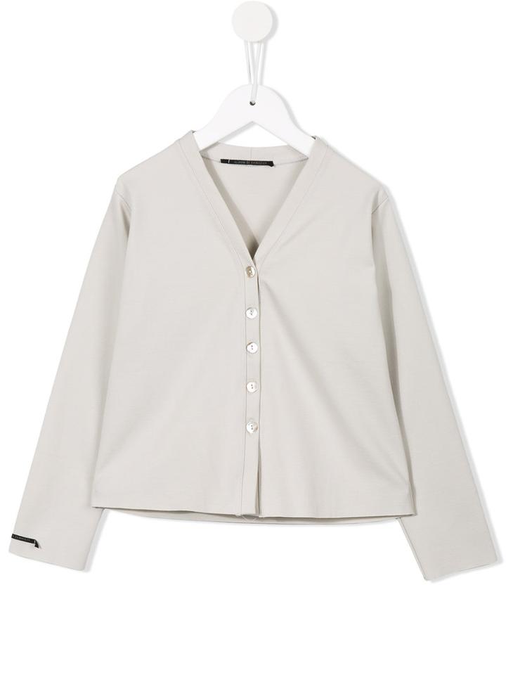 Album Di Famiglia Kids - V-neck Buttoned Cardigan - Kids - Polyamide/spandex/elastane/viscose - 6 Yrs, Nude/neutrals