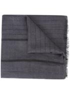 Brunello Cucinelli Striped Scarf, Women's, Grey, Cashmere/silk/polyamide