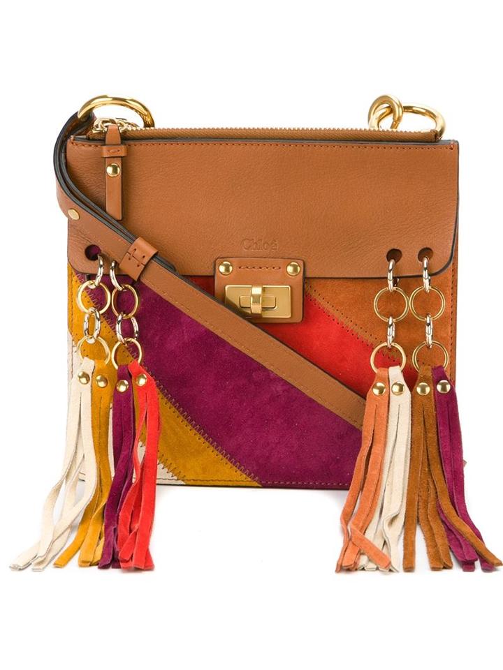 Chloé Jane Shoulder Bag, Women's, Brown, Calf Leather/calf Suede