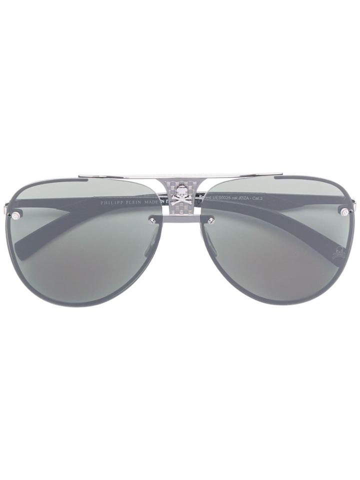 Philipp Plein Skull Detail Aviator Sunglasses - Black
