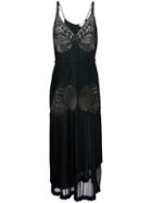 Stella Mccartney Pleated Lace Panel Dress, Women's, Size: 38, Green, Silk/cotton/polyester/viscose