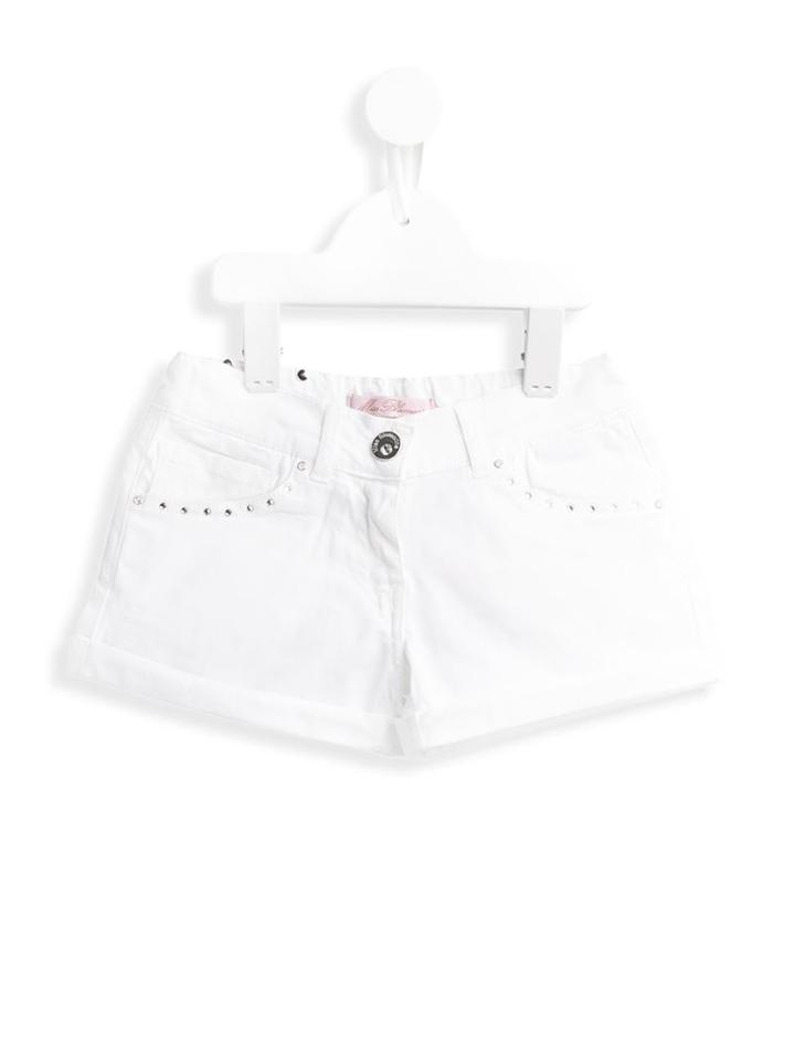 Miss Blumarine Studded Shorts, Girl's, Size: 10 Yrs, White