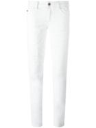 Just Cavalli - Distressed Slim-fit Trousers - Women - Cotton/polyester/spandex/elastane - 26, White, Cotton/polyester/spandex/elastane
