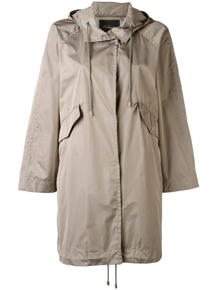 Les Copains Hooded Parka, Women's, Size: 38, Nude/neutrals, Polyester