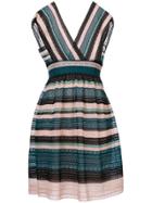 M Missoni Striped Crochet-knit Dress - Blue