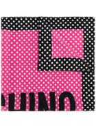 Moschino Polka Dot Logo Scarf - Pink