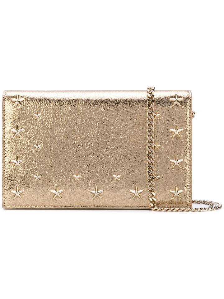 Jimmy Choo - Star Studded Clutch - Women - Calf Leather - One Size, Yellow/orange, Calf Leather