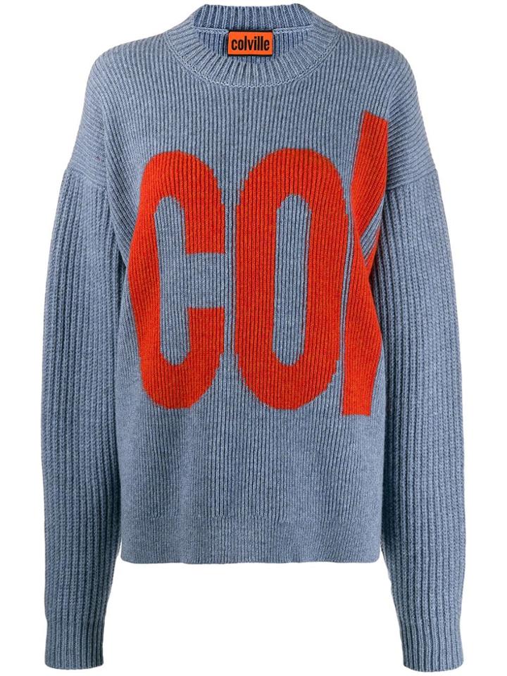 Colville Logo Printed Jumper - Blue
