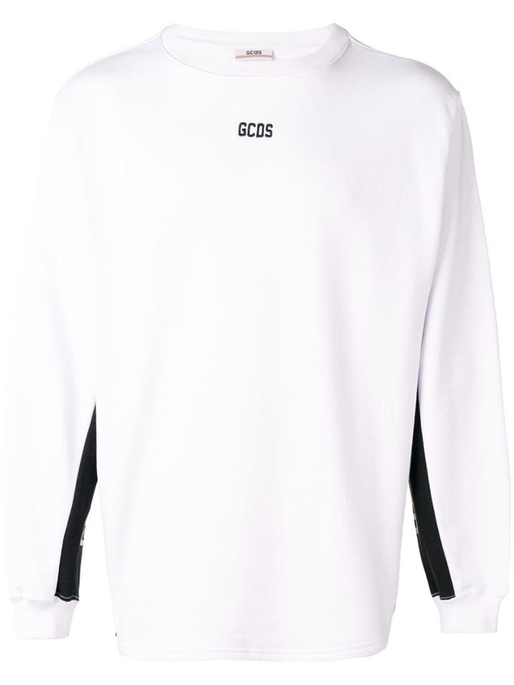 Gcds Logo Embroidered Sweater - White
