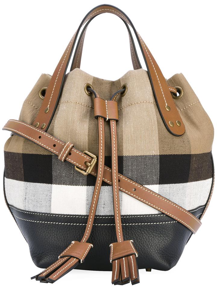 Burberry - Tassel Detail Bucket Bag - Women - Cotton - One Size, Nude/neutrals, Cotton