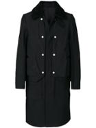 Tim Coppens Sheepskin Collar Coat - Black