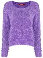 Sies Marjan Courtney Lamé Cropped Sweater - Pink & Purple