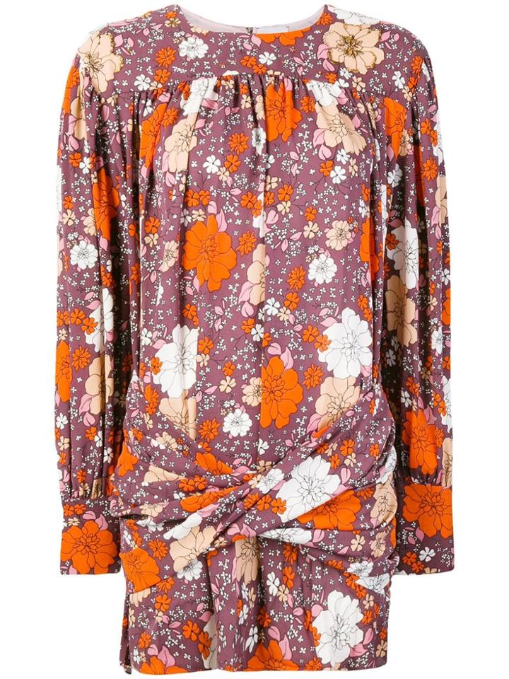 Magda Butrym Floral Print Cocktail Dress - Pink & Purple