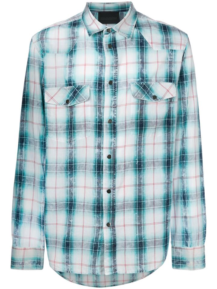 Diesel Black Gold Checked Button Shirt - Blue