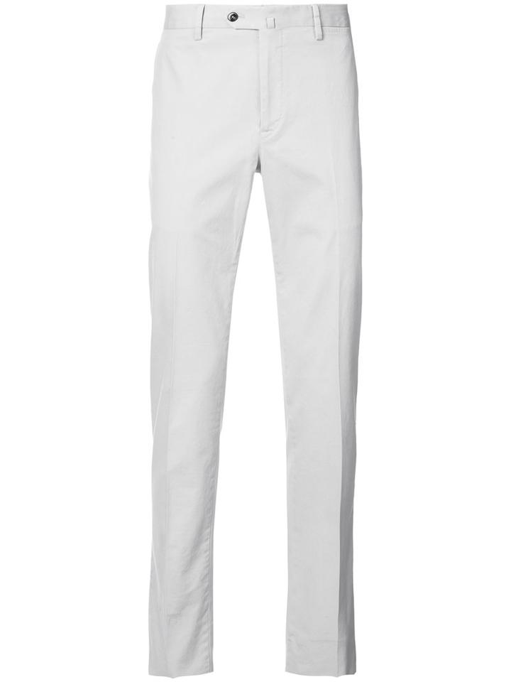 Pt01 - Flat Front Slim Pants - Men - Cotton/spandex/elastane - 58, Grey, Cotton/spandex/elastane