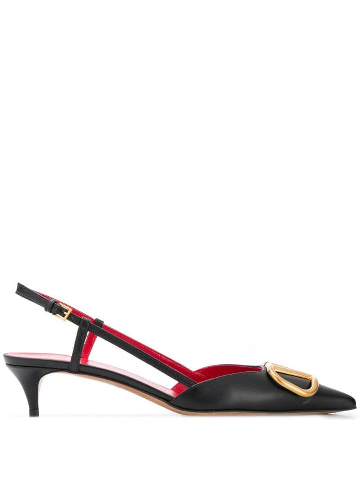 Valentino Valentino Garavani Vlogo Sling Back Pumps - Black