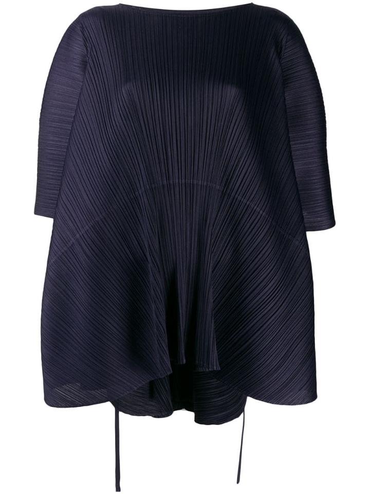 Pleats Please By Issey Miyake Oversized Pleated Top - Blue