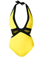 Moeva Plunge Swimsuit - Yellow & Orange