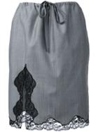 Alexander Wang - Lace Trim Skirt - Women - Mohair/wool - S, Grey, Mohair/wool