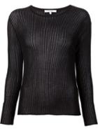 Carven 'cotel' Sheer Sweater, Women's, Size: Medium, Black, Silk/cotton