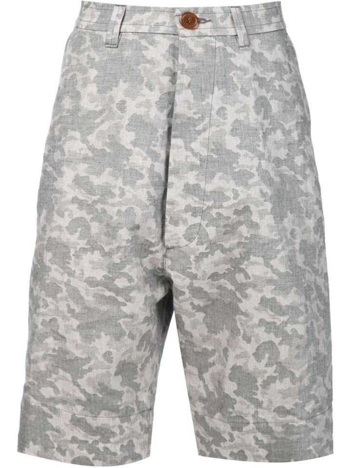 Vivienne Westwood Man Camouflage Print Shorts, Men's, Size: 46, Green, Cotton/linen/flax
