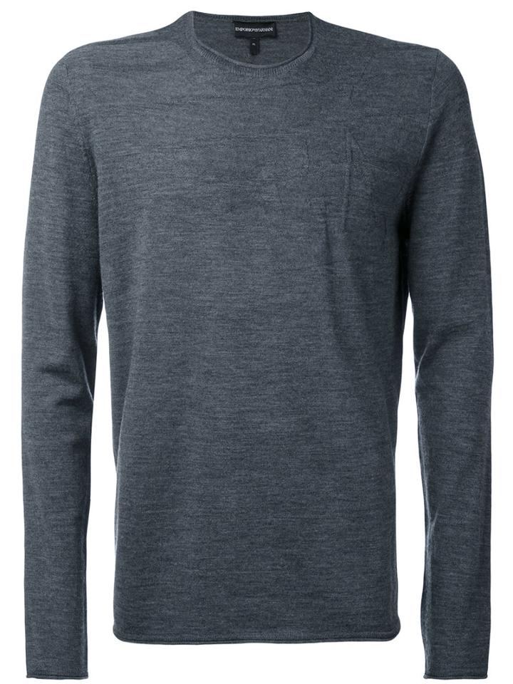 Round Neck Top - Men - Wool - Xl, Grey, Wool, Emporio Armani