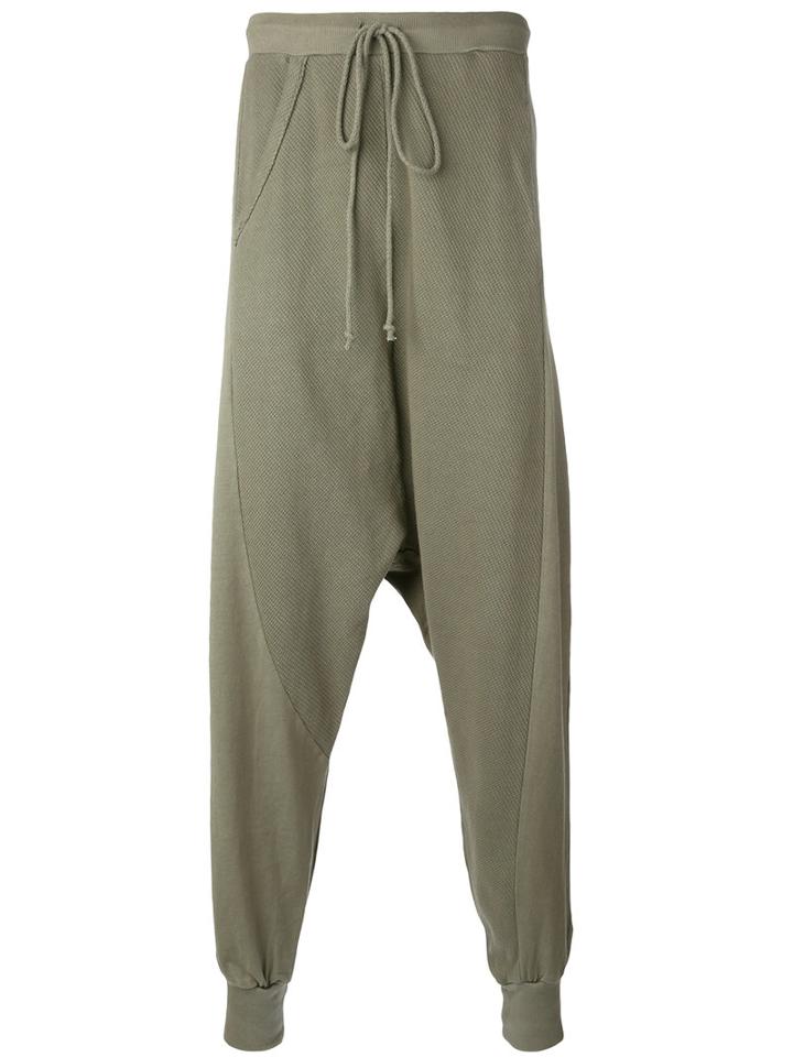 Lost & Found Rooms - Over Drop-crotch Trousers - Men - Cotton/spandex/elastane - L, Green, Cotton/spandex/elastane
